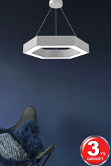 Hexagon (Grey Case, White Light) Led Modern Led Chandelier - Swordslife