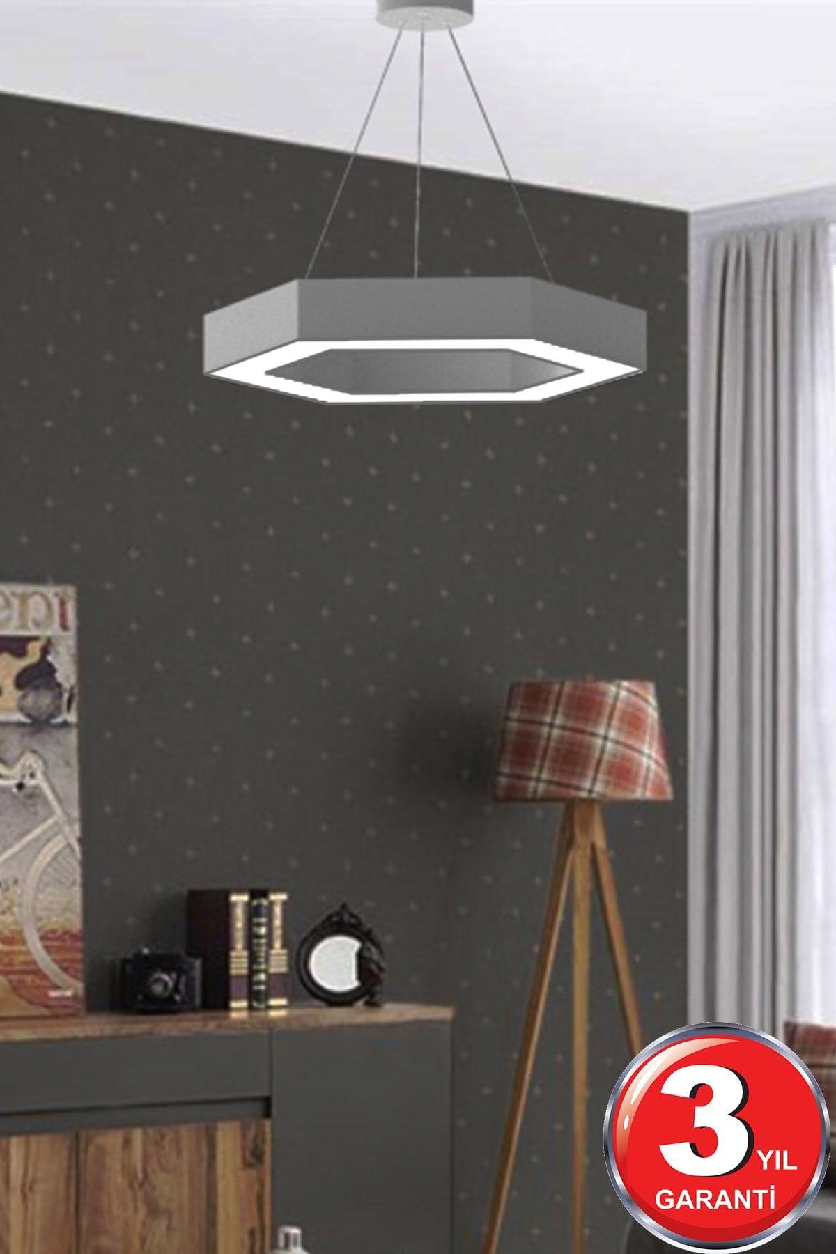 Hexagon (Grey Case, White Light) Led Modern Led Chandelier - Swordslife