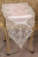 Hürrem Powder Velvet 5 Piece Living Room Set with Gold Lace Table Cloth Runner Set - Swordslife