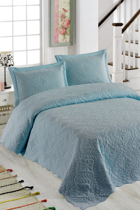 Ivy Mint Double Microfiber Quilted Bedspread - Swordslife