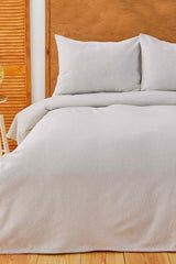 Janie Coffee with Milk Double Bedspread Set - Swordslife