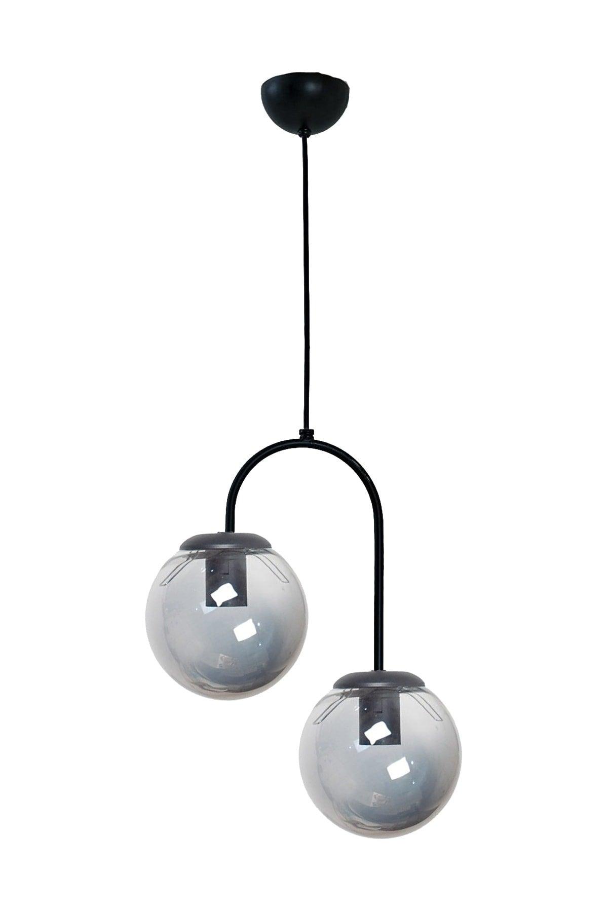 Janin Modern Pendant Black Color Body Fuction Glas Salon - Küche - Schlafzimmer 2 Li Kronleuchter - Swordslife