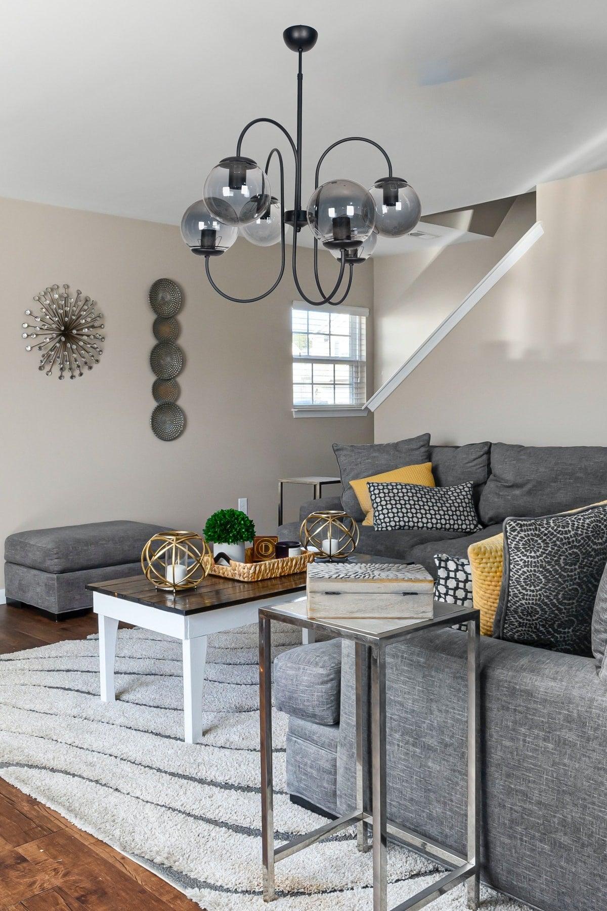 Jupiter Modern Luxury Design Black Color Case Smoked Glass Pendant Lamp 6 Piece Chandelier - Swordslife