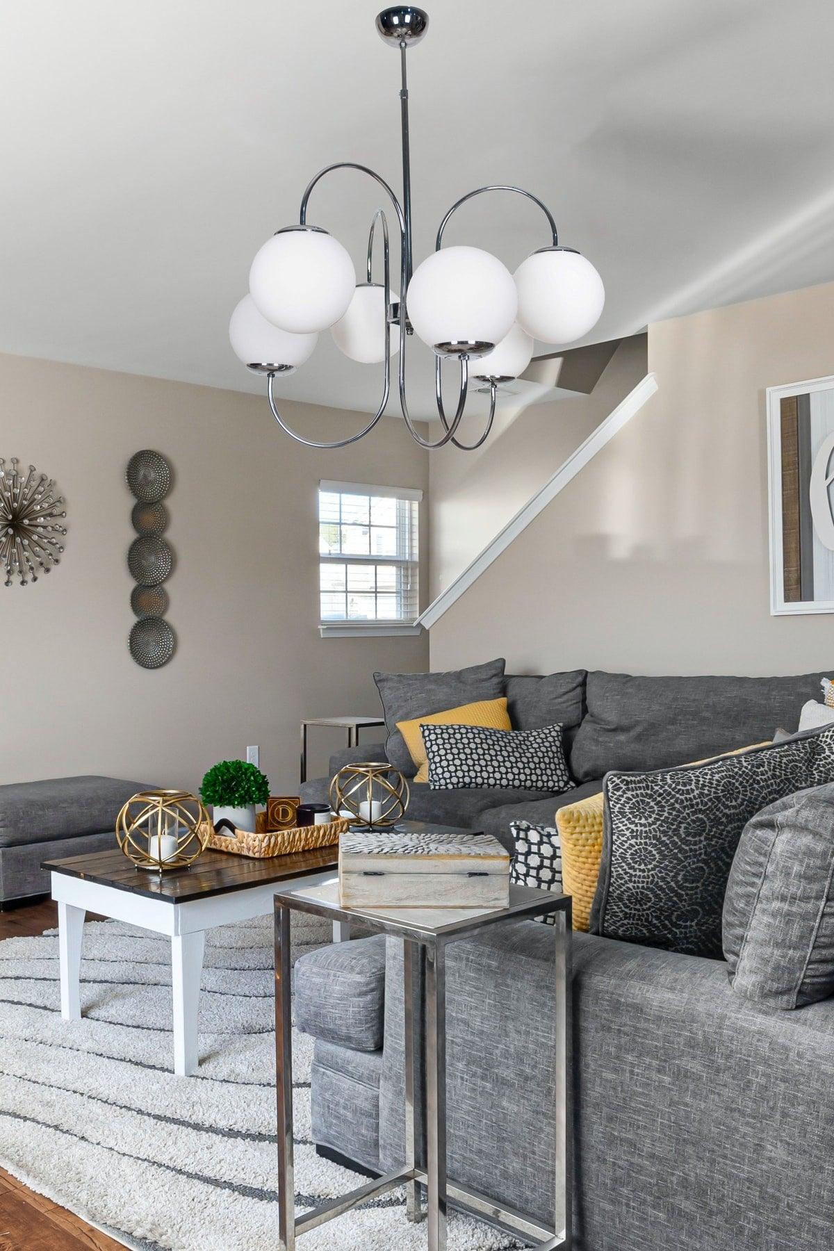 Jupiter Modern Luxury Design Chrome Color Case White Glass Pendant Lamp 6 Piece Chandelier - Swordslife