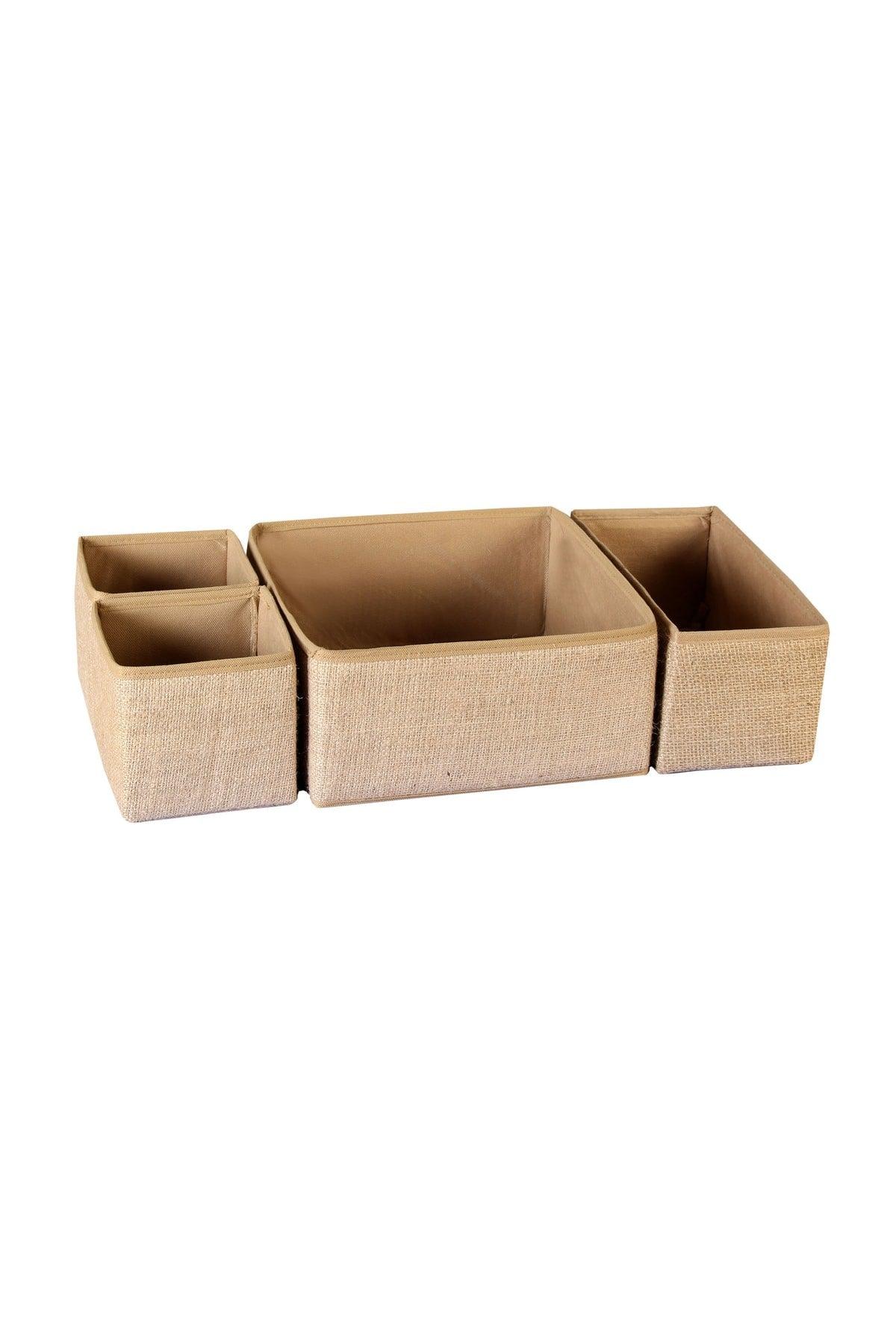Jute 4 Pcs Drawer Organizer Set - Swordslife