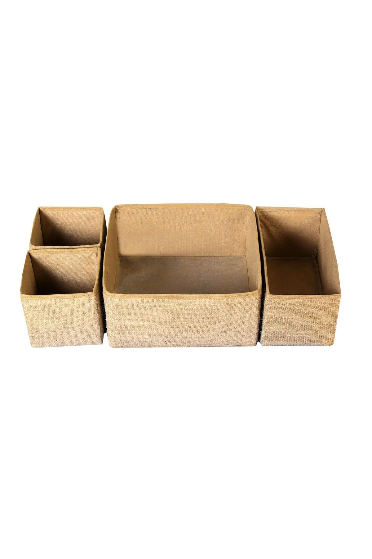 Jute 4 Pcs Drawer Organizer Set - Swordslife