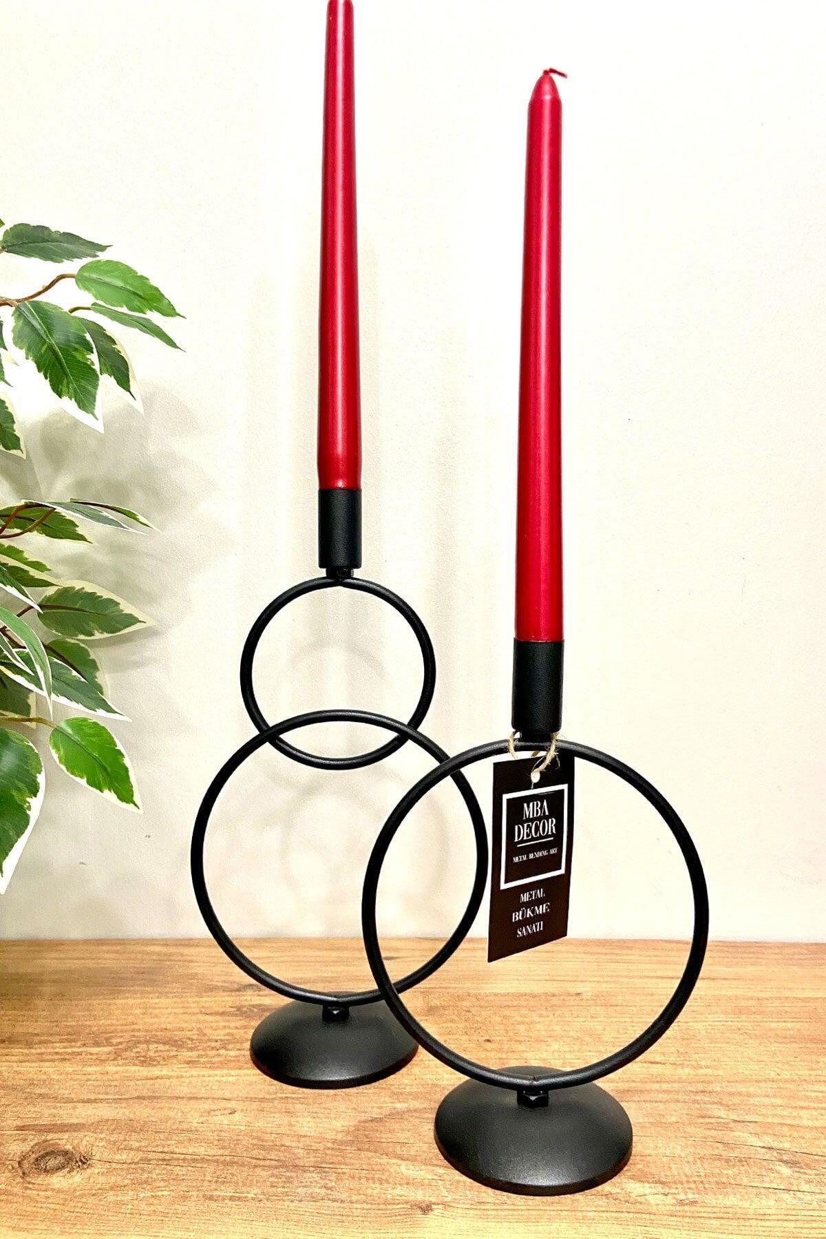 Snowman Black Candlestick Candle Holder Decorative Candle Holder Metal Stainless Filled Iron 28 Cm 2 Li Home Decoration - Swordslife