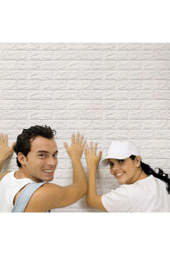 Self-Adhesive 3D Brick Pattern Foam Wall Panels, 70x54 cm, Shockproof & Waterproof