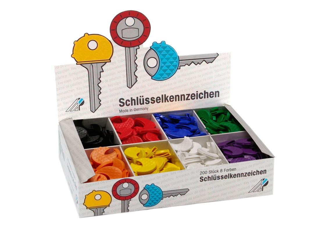 Identification caps round / VE: 200 / luminous colors / mixed - Swordslife