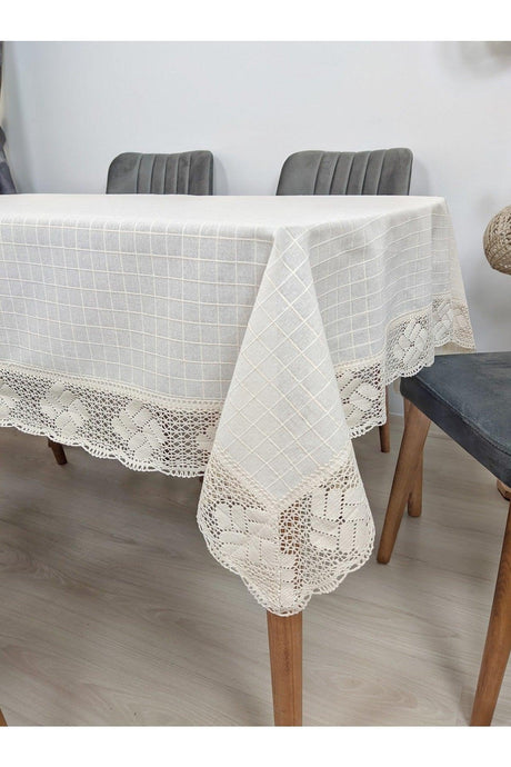 Linen Tablecloth Wide Lacy Monika Fabric Cotton Buldan Bodrum Linen Square Rectangle Round - Swordslife