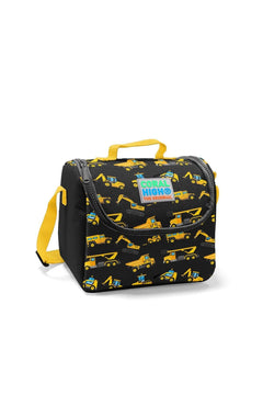 Black Dozer Patterned Insulated Lunch Box with Adjustable Strap
