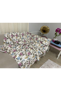 Red Floral Non‑Slip Sofa and Sofa‑Bed Seat Cover – 100% Chenille, Washable