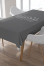 White Leaf Pattern Table Cloth on Dark Gray Floor - Swordslife