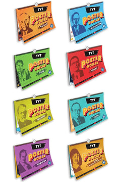 TYT Poster Notes Set – 8 Subjects with Video Support for Turkish University Exam Prep