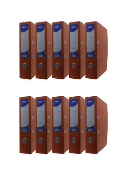 Set of 10 orange plastic folders for document storage
