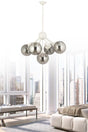 Larin 5 Piece White Smoked Globe Glass Chandelier - Swordslife