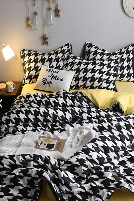 Rubber Linen Duvet Cover Set Double Crowbar Yellow Yellowline Series - Swordslife