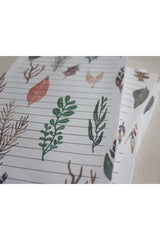 Leaf Patterned Striped Design A5 Notepad