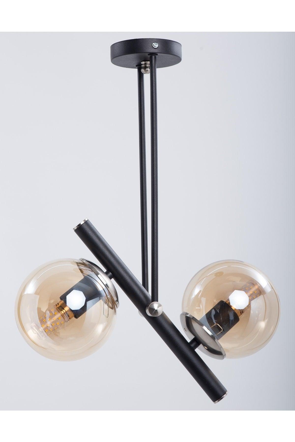 Libra Black Nickel Honey Glass Chandelier - Swordslife