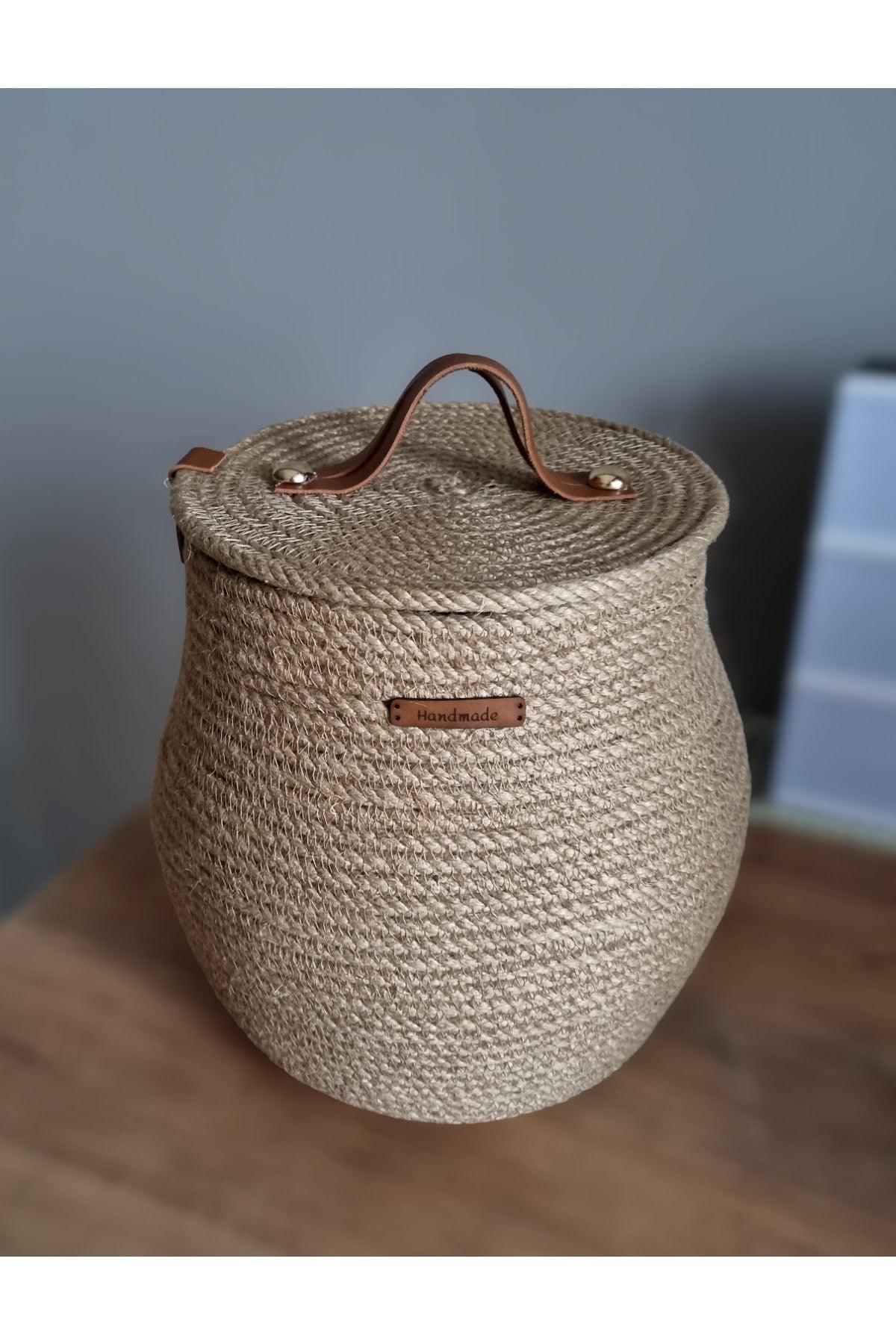 Wicker Basket with Lid, Organizer, Potato Onion Basket, Multi-Purpose Basket - Swordslife