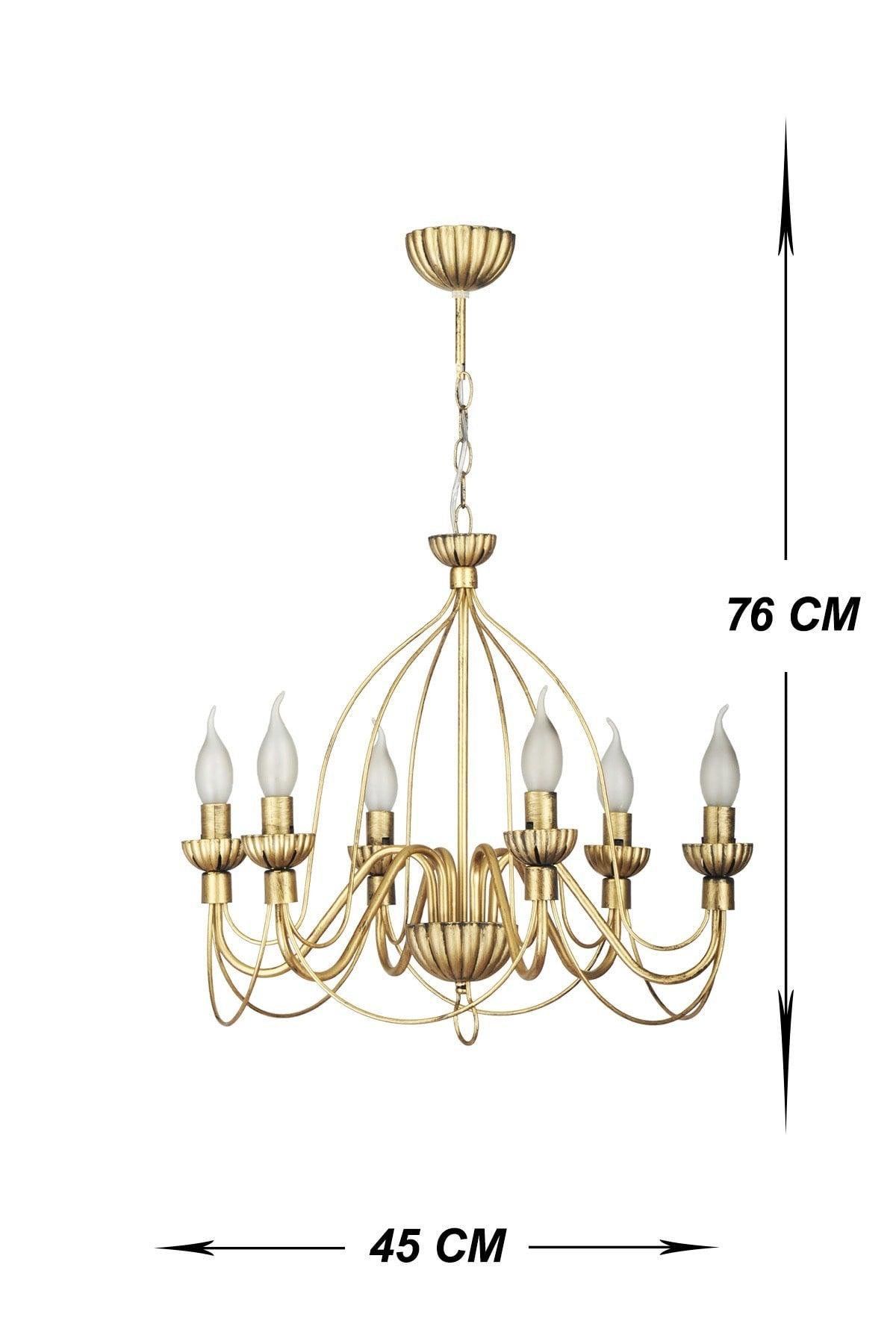 Lighting Calista 6 Case Black Yellow Patina Chandelier - Swordslife