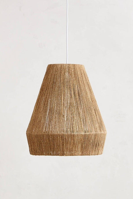 Lighting Pendant Lamp Bohemian Jute Funnel Chandelier Rustic - Swordslife