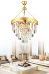 Linda 40' Gold Luxury Crystal Stone Chandelier - Swordslife