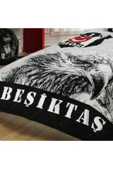 Licensed Beşiktaş Black and White Bedspread - Swordslife