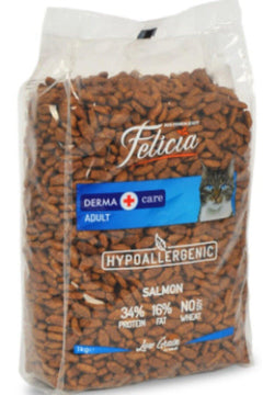 Hypoallergenic cat food with hydrolyzed salmon protein