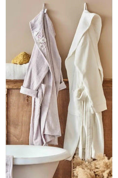 Bamboo bathrobe set with 3D embroidery for women and men