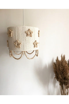 Cotton macrame chandelier for children's rooms, 30 cm diameter