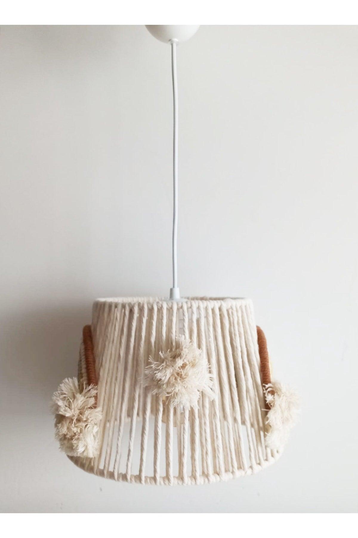 Macrame Thread Wrap Rainbow Appliqued Handmade Pompom Baby And Kids Room Chandelier (18) - Swordslife