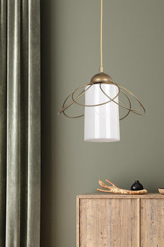 Modern acrylic pendant light with E27 bulb holder, 15cm diameter x 65cm length