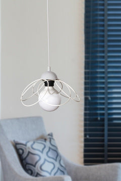 White single bulb floor lamp with E27 socket
