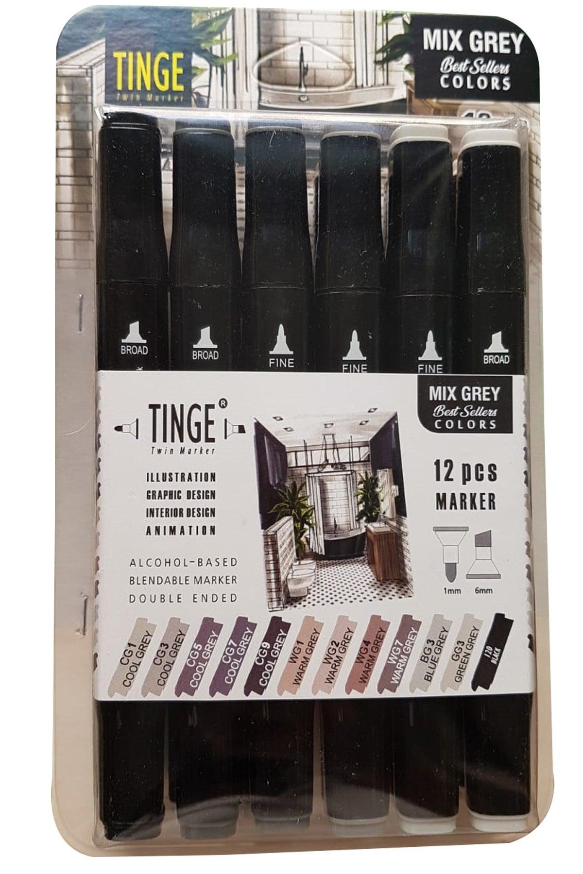 Marker Pen- Mix Gray Color Set of 12 Marker