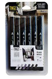 Marker Pen - Set of 6 Cool Gray Colors -