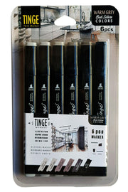 Marker Pen Set of 6 Warm Gray Color Marker