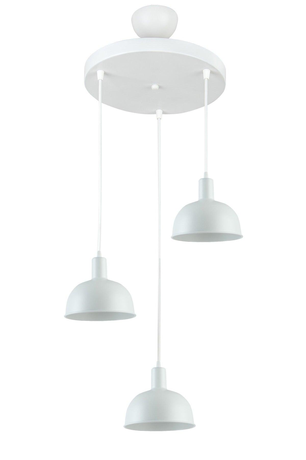 Marley Special Design Modern Sports Decorative Cafe-kitchen White Color 3 Pcs Suspended Chandelier - Swordslife