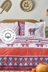 Marsala Orange 100% Cotton Double Duvet Cover Set - Swordslife