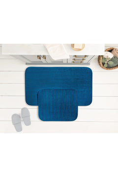 Claret red 2-piece polyester bath mat set
