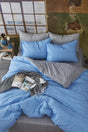 Blue Gray Double Sided Double Duvet Cover Set - Swordslife