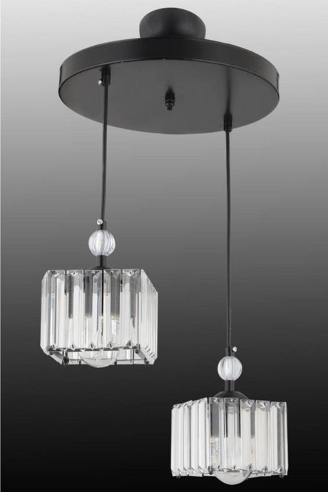 Maya 2 Pack Black K-10 Crystal Stone Chandelier - Swordslife