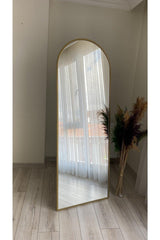 Metal Frame Gold Oval Footed Full Length Mirror 65x180 Cm - Swordslife