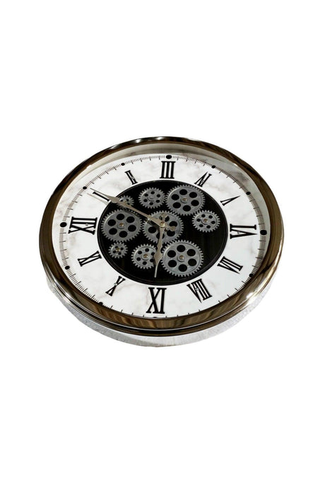 Metal Chrome Plated Glass Active Wheel Wall Clock - Swordslife