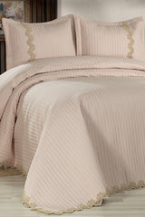 Mihrimah Lace Double 100% Cotton Bedspread ( Pique ) Set Capp - Swordslife