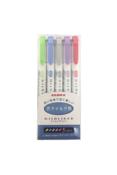 Soft color highlighter set with double-ended tips