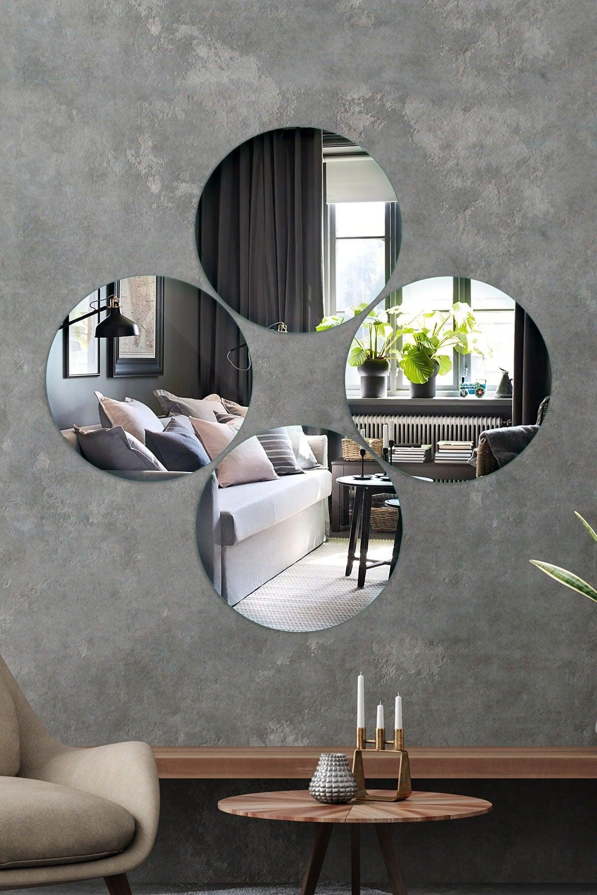 Mirror | 4 Pieces Round Decorative Wall Mirror 20cm - Swordslife