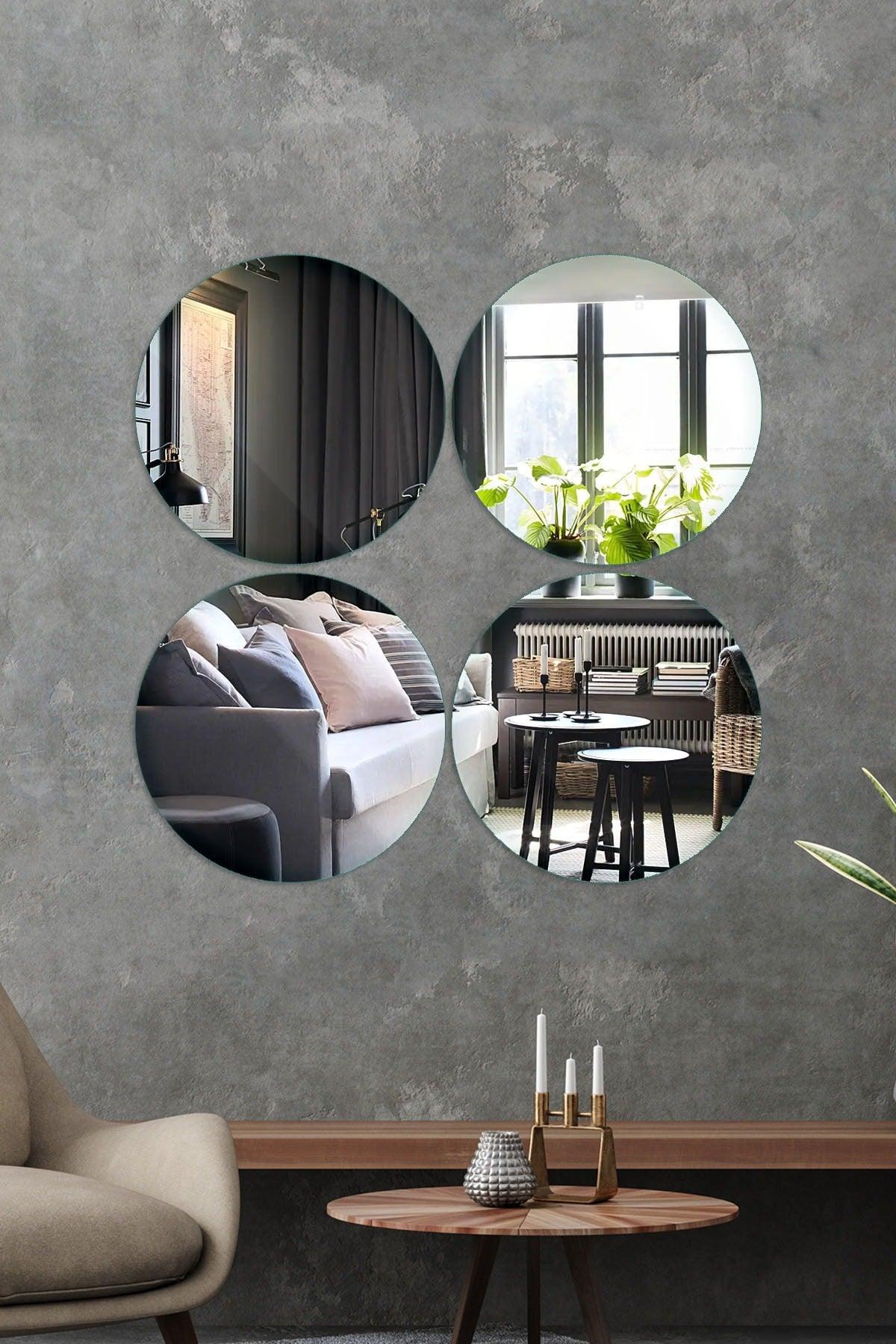 Mirror | 4 Pieces Round Decorative Wall Mirror 20cm - Swordslife