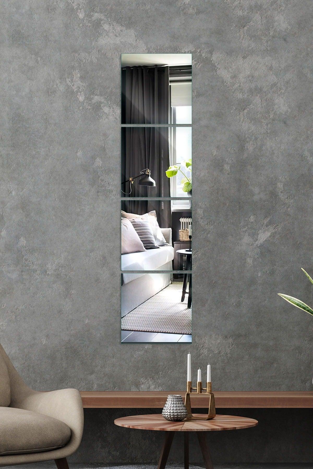 Mirror | 4 Pieces Square Decorative Wall Mirror 20x20Cm - Swordslife