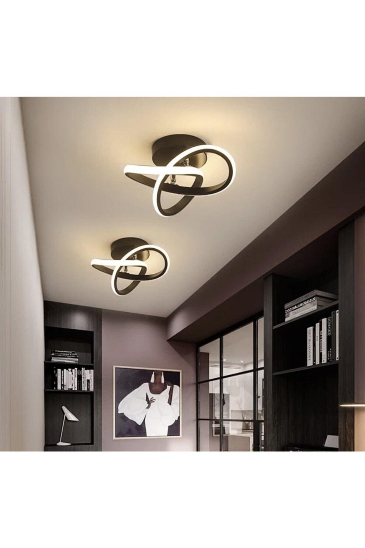 Modern Plafonyer Ceiling Led Chandelier Dark Brown 2 Piece Set Price Led Chandelier - Swordslife